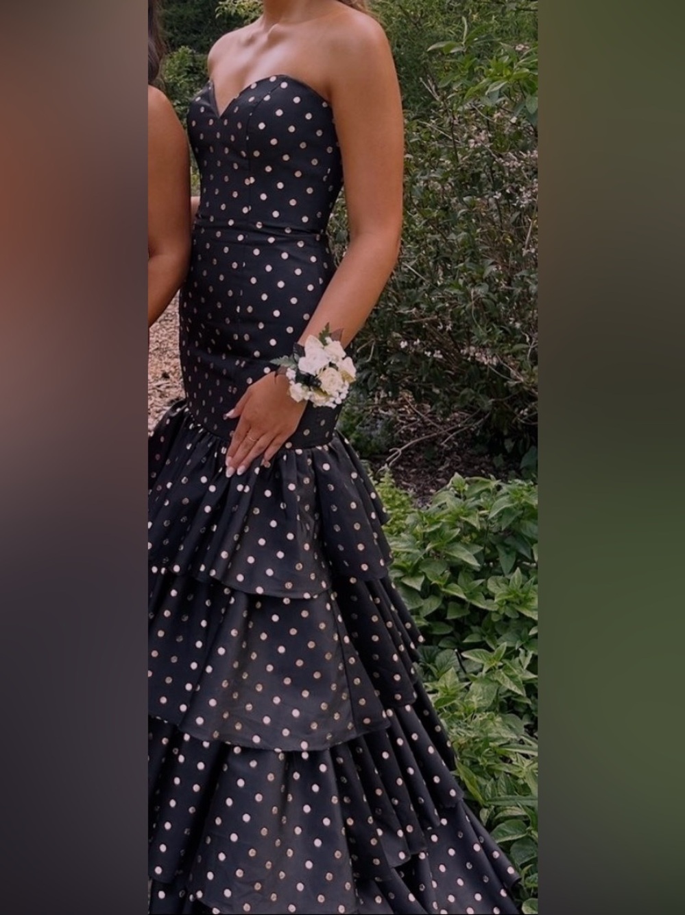 Jovani Black Polka Dot Prom Dress